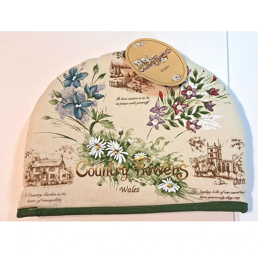 Country Flowers of Wales Tea Cosy Floral Cottagecore Insulated Teapot Cover NWT